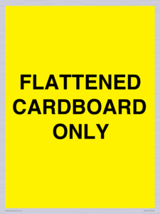 FLATTENED CARDBOARD ONLY